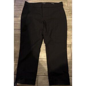 Saks Fifth Avenue Black Cropped Pantacourt Capri Womens Size 10 Cuffed New